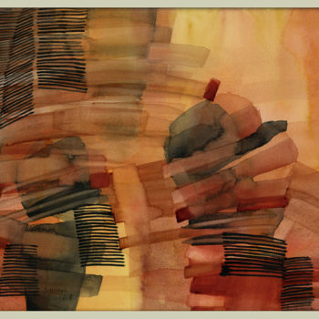 Schilderij getiteld "Abstract compositio…" door Gosia Grzesczyk, Origineel Kunstwerk, Aquarel