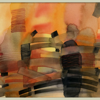 绘画 标题为“Abstract compositio…” 由Gosia Grzesczyk, 原创艺术品, 水彩