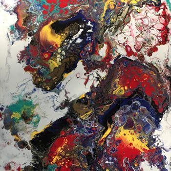 Painting titled "Pouring acrylic ❤️" by Malgorzata Kuraczyk, Original Artwork