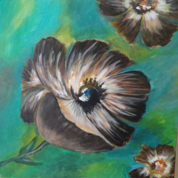 Pittura intitolato "abstract flower" da Malgorzata Kuraczyk, Opera d'arte originale, Acrilico
