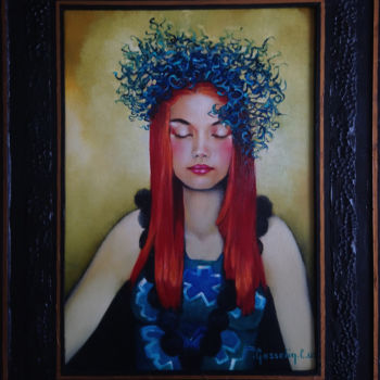 Painting titled ""Les Pompons"" by Catherine Gosselin, Original Artwork, Oil Mounted on Wood Stretcher frame