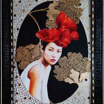 Painting titled "La couronne de coqu…" by Catherine Gosselin, Original Artwork, Oil Mounted on Wood Stretcher frame
