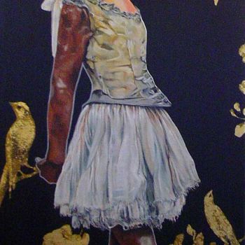 Painting titled "La Petite Danseuse" by Catherine Gosselin, Original Artwork, Oil Mounted on Wood Stretcher frame