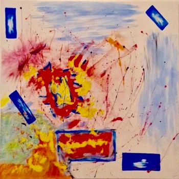 Painting titled "Explosion de couleu…" by Valérie Gosse, Original Artwork, Acrylic