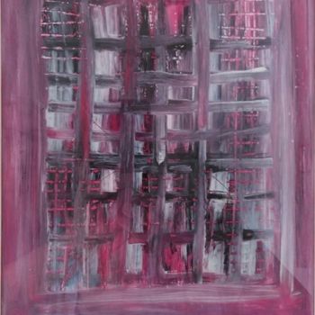 Peinture intitulée "Bibliothèque rose" par Valérie Gosse, Œuvre d'art originale, Acrylique