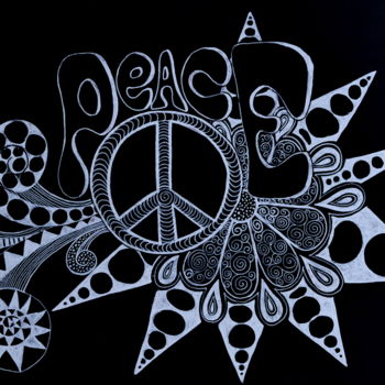 Drawing titled "Peace" by Gotié, Original Artwork, Ink
