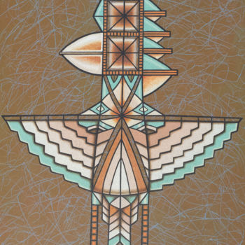 Peinture intitulée "L'oiseau chaman" par Éric Gouazé, Œuvre d'art originale, Acrylique