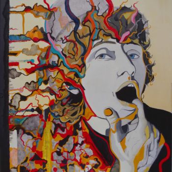 제목이 "Bob Dylan"인 미술작품 Mllegwen로, 원작, 기름