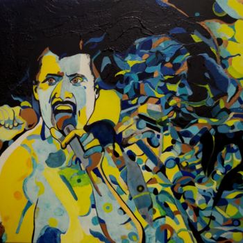 Painting titled "Freddy Mercury" by Mllegwen, Original Artwork, Oil