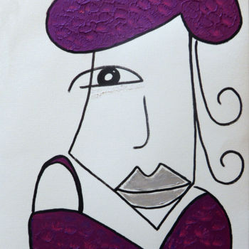 Painting titled "Violette" by Goulwen, Original Artwork, Acrylic