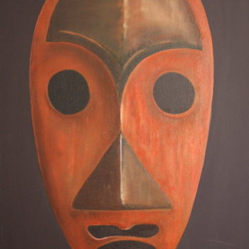 Peinture intitulée "Masque 3" par Pag, Œuvre d'art originale, Huile