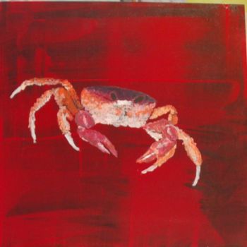 Painting titled "28 - Crabe 4/4" by Pag, Original Artwork, Oil