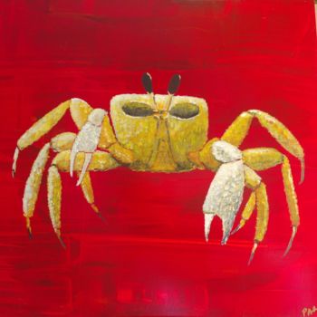 Painting titled "12 - Crabe Jaune" by Pag, Original Artwork, Oil