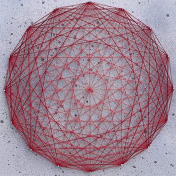 Arte têxtil intitulada "Mandala 2 - String…" por Deux Fils S'Enfilent, Obras de arte originais, String Art