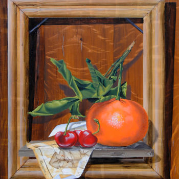 Peinture intitulée "mandarine-au-3-joya…" par Alain Goussens, Œuvre d'art originale, Huile