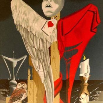 Peinture intitulée "domaine des anges" par Alain Goussens, Œuvre d'art originale, Huile