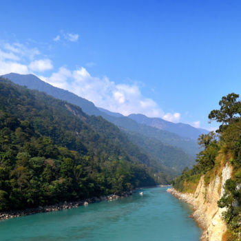 Fotografía titulada "Himalayan River!" por Goutam Chakraborty, Obra de arte original, Fotografía digital