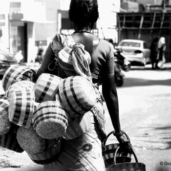 Photography titled "The Basket Seller!" by Goutam Chakraborty, Original Artwork