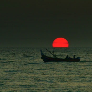 Fotografia intitulada "Sunset-II" por Goutam Chakraborty, Obras de arte originais
