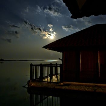 Photography titled "Moon set in the Ara…" by Goutam Chakraborty, Original Artwork
