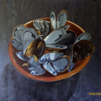 Peinture intitulée "Moules" par Claudine Picard, Œuvre d'art originale, Huile