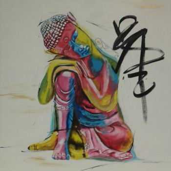 Malerei mit dem Titel "Bouda coloré" von Ghislaine Labalme, Original-Kunstwerk, Acryl