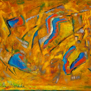 제목이 "Fünf Hellblaue"인 미술작품 Johnny Masada로, 원작, 기름