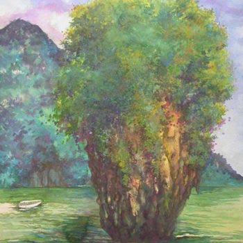 Painting titled "james bond island" by Grace Choong, Original Artwork