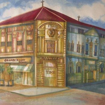 Painting titled "Old Building" by Grace Choong, Original Artwork