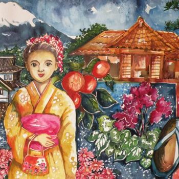 Pintura intitulada "Tokyo impression" por Grace Choong, Obras de arte originais, Óleo