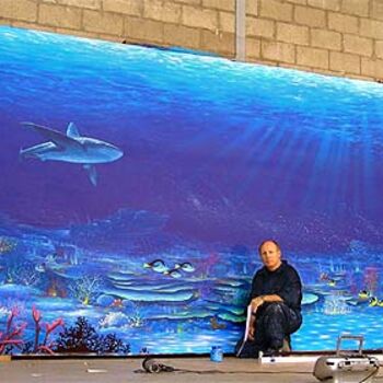 Peinture intitulée "fond sous-marin" par Gracia Frederic, Œuvre d'art originale