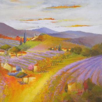 Peinture intitulée "Dans les vignes" par Graciela Grimaldi, Œuvre d'art originale, Acrylique Monté sur Châssis en bois