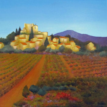 Malerei mit dem Titel "Au cœur des vignobl…" von Graciela Grimaldi, Original-Kunstwerk, Acryl