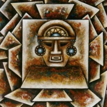 Pintura intitulada ""Dios Incaico"" por Graciela Diaz Zaid, Obras de arte originais