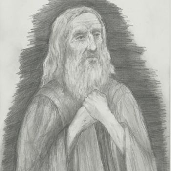 Desenho intitulada "Pastorul" por Victor Covaliov, Obras de arte originais