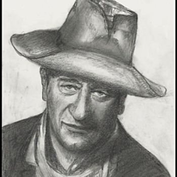 Drawing titled "John Wayne" by Victor Covaliov, Original Artwork