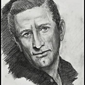 Drawing titled "Kirk Douglas" by Victor Covaliov, Original Artwork