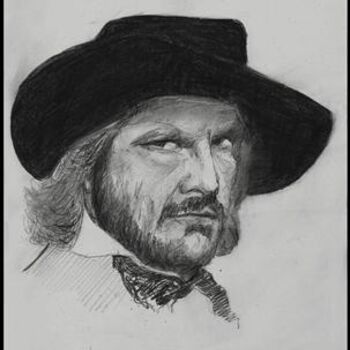 Drawing titled "Florin Piersic" by Victor Covaliov, Original Artwork