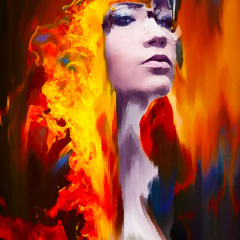 Цифровое искусство под названием "shes Hot" - Graham Rhodes, Подлинное произведение искусства, 2D Цифровая Работа