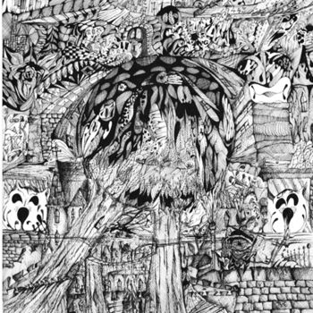 Desenho intitulada "The hippo patrol" por Graham Rhodes, Obras de arte originais, Tinta