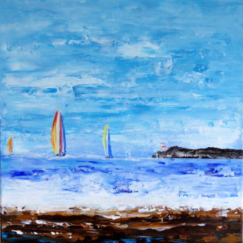 Painting titled "Sail away" by Graham Evans, Original Artwork, Acrylic