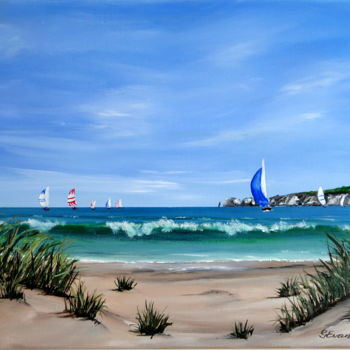 Malerei mit dem Titel "Sunday sailing" von Graham Evans, Original-Kunstwerk, Acryl