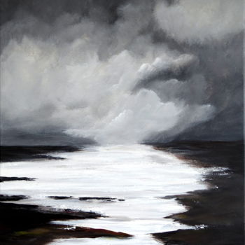 Painting titled "Distant storm" by Graham Evans, Original Artwork, Acrylic