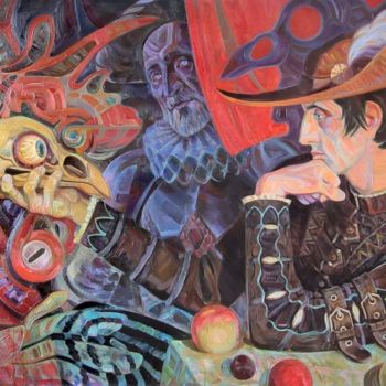 Peinture intitulée "Театральные аллюзии" par David Kharebov, Œuvre d'art originale, Huile
