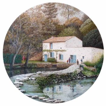 Pintura intitulada "Le Moulin de l'Écor…" por Grandorfa, Obras de arte originais