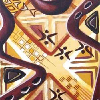 Painting titled "Images d'Afrique 14" by Grandorfa, Original Artwork