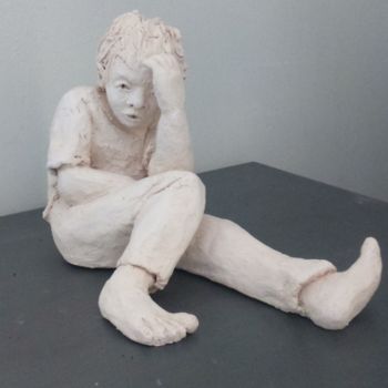 "J'ai fait une bêtis…" başlıklı Heykel Marie Granger (Mahé) tarafından, Orijinal sanat, Terracotta