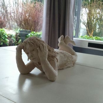Sculptuur getiteld "Bien tranquille" door Marie Granger (Mahé), Origineel Kunstwerk, Klei