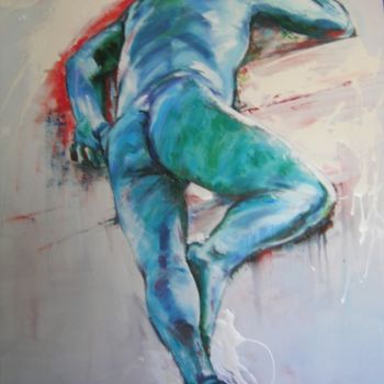 Painting titled "Blue man" by Marie Granger (Mahé), Original Artwork, Oil