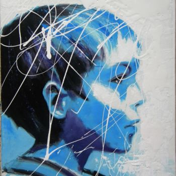 Peinture intitulée "Bleu!!!!" par Marie Granger (Mahé), Œuvre d'art originale, Huile